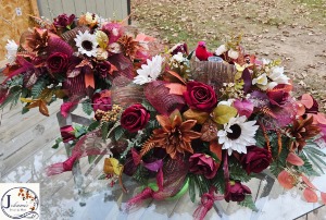 Silk matching fall cemetery set 