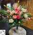 Silk mixed vase arrangement with 1/2 dz cream rose 