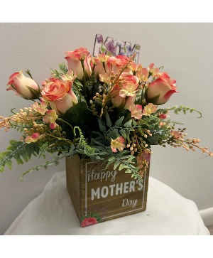 Silk Peach Roses Mother day