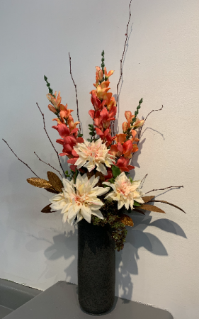 (SILK) Peachy Keen Silk flower arrangement
