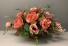 (NOT REAL)Pink Centerpiece in glass gold compote Artificial silk 