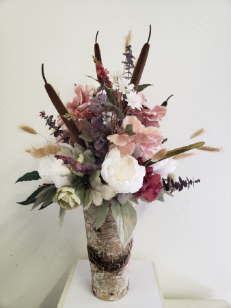 (SILK) Pretty In Pink Silk flower arrangement