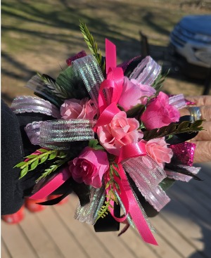 Silk Pretty In Pink Wrist Corsage 