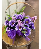 Silk Purple Daisies Silk
