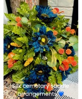 Silk  Saddle cemetery arrangement  