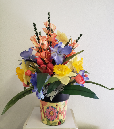 (SILK) Spring with Mom Silk flower arrangement