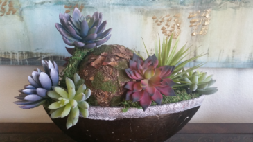 Silk Succulent in Bronze Garden Boat Gift in Las Vegas, NV | AN OCTOPUS'S GARDEN