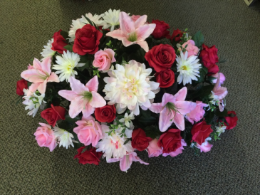 Silk Sympathy Casket Spray in Red Lake, ON | FOREVER GREEN GIFT BOUTIQUE