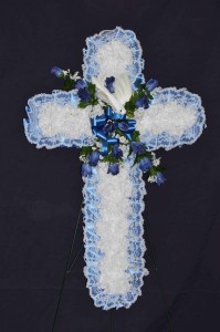 Silk Sympathy Cross - Large Funeral Flowers