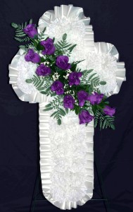 Silk Sympathy Cross - small Funeral Flowers