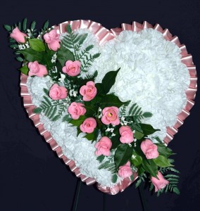 Silk Sympathy Heart - Medium Funeral Flowers