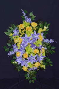 Silk Sympathy Mixed Standing Sprays Funeral Flowers