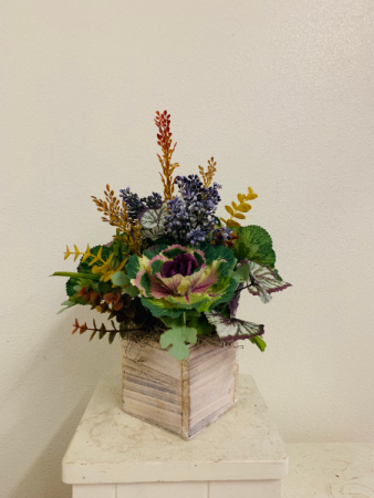 (SILK) The Box of Berries and Greens Silk Arrangement