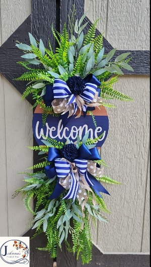 Silk Welcome Door Hanger Wreath 