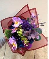 Silk Wrapped Bouquet Faux Flowers