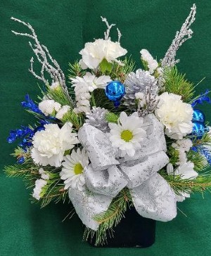 Silver and Blue Nights FHF-B2213 Fresh Flower Arrangement (Local Delivery Area Only)