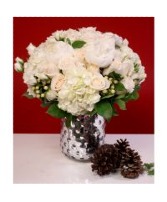 Silver and Chic Whites Vase Arrangement