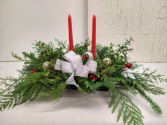 Silver and Gold Long Green Centerpiece 