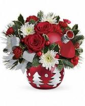  silver and red ornament  christmas tree ornament