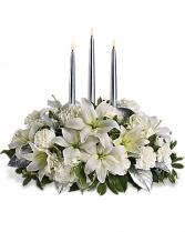 Silver and White Centerpiece 