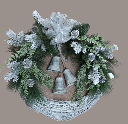 Large Silver Bells Wreath 