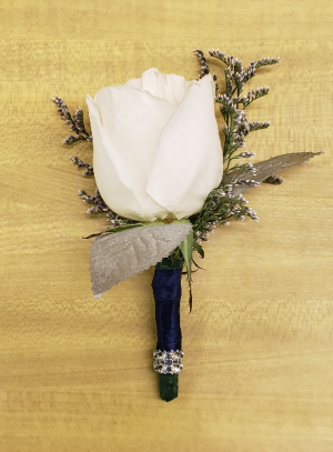 Silver Bling Boutonniere in Croton On Hudson, NY | Cooke's Little Shoppe Of Flowers Silver Bling Boutonniere in Croton On Hudson, NY | Cooke's Little Shoppe Of Flowers