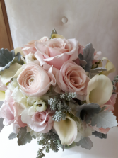 Silver Blush  Hand-tied Bridal Bouquet 