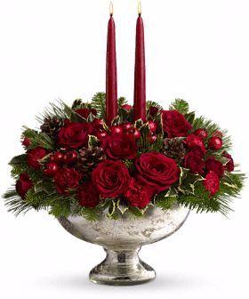 Silver Bowl Centerpiece Arrangement
