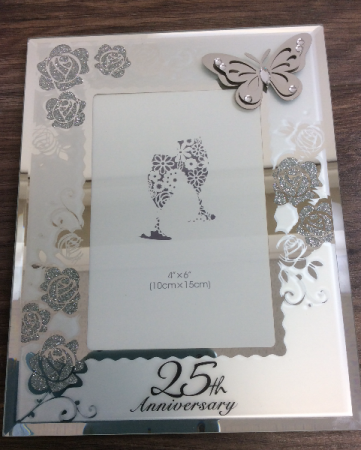 Silver Butterfly Anniversary  25 th Anniversary Giftware 
