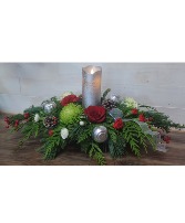 Silver Christmas Centerpiece  