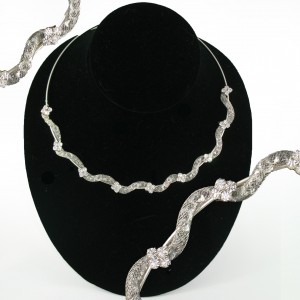 Silver Crystal Choker Jewellery