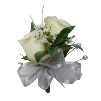 Silver Diamond Boutonniere Flowers