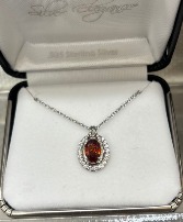 Silver Elegance Orange Pendant 