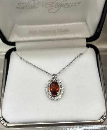 Silver Elegance Orange Pendant  in Vermillion, SD | Pied Piper Vermillion Flowers & Gifts