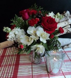 SILVER FROST BOUQUET vase arrangement