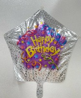 Silver Hexagon Happy Birthday Balloon 
