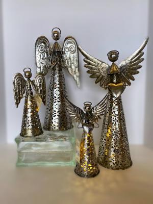 Silver Lighted Angels Home Decor
