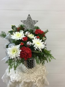 Silver Mason Jar Arrangment