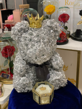 Silver Royalty Forever Rose Teddy Bear Rose Teddy Bear