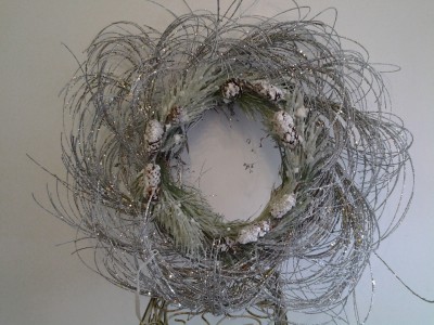 Silver sparkly wreath Permanent Wreath
