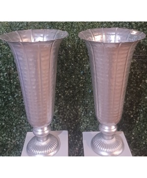 Silver Trumpet Vases (2) Rental
