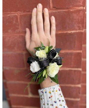 Simple Black and White Corsage