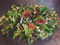 Simple Christmas Greens Centerpiece