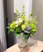 Simple Elegance  Pitcher Vase Arrangement 