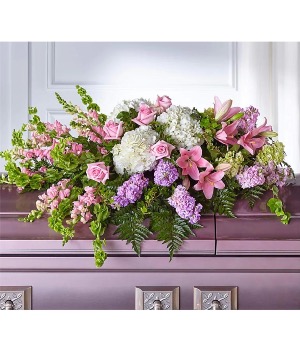 Simple & Feminine Casket Cover Spray