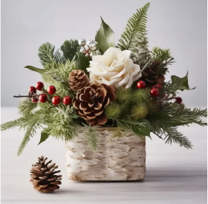 Simple Holiday Centerpiece  