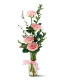 Simple Rose Bud Vase - 4 Roses 