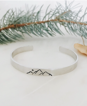 Simple True North Metal Cuff Bracelet 