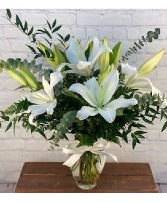 Simple White Lily Bouquet FHF-564 Fresh Flower Arrangement (Local Delivery Area Only)