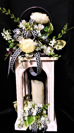 Simplicity of Black and white lantern with candle